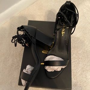 LULUS BLACK LACE UP HEELS - BRAND NEW